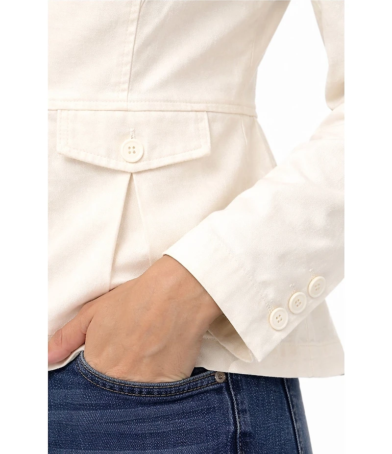 Liverpool Los Angeles Stretch Twill Notch Collar Long Sleeve Peplum Blazer