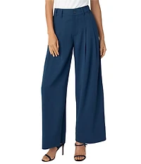 Liverpool Los Angeles Stretch Woven High Rise Pleated Wide Leg Pants