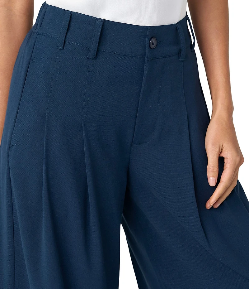 Liverpool Los Angeles Stretch Woven High Rise Pleated Wide Leg Pants