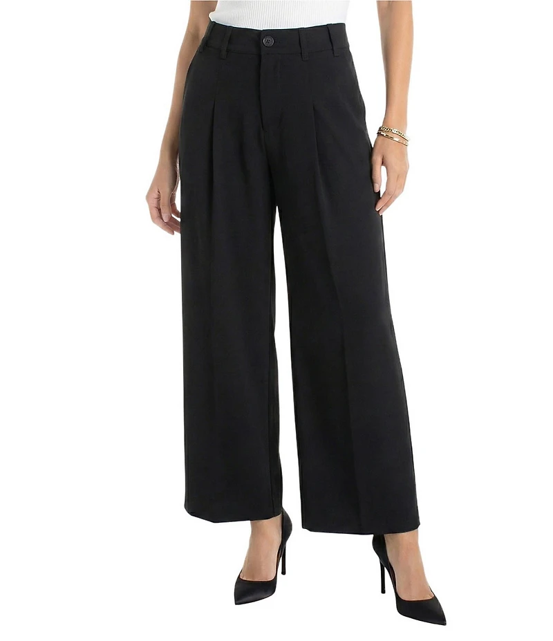 Liverpool Los Angeles Stretch Woven High Rise Pleated Wide Leg Pants
