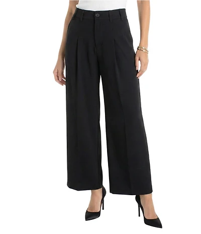 Liverpool Los Angeles Stretch Woven High Rise Pleated Wide Leg Pants