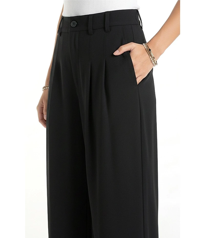 Liverpool Los Angeles Stretch Woven High Rise Pleated Wide Leg Pants