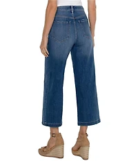 Liverpool Los Angeles Stride Denim High Rise Wide Leg Cropped Jeans