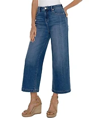 Liverpool Los Angeles Stride Denim High Rise Wide Leg Cropped Jeans