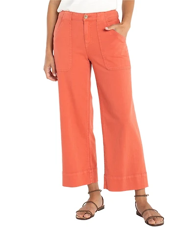 Liverpool Los Angeles Stride Stretch Denim Mid-Rise Wide Leg Crop Cargo Pants