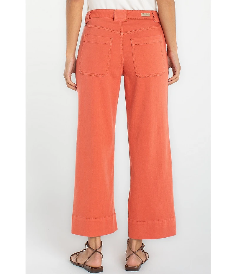 Liverpool Los Angeles Stride Stretch Denim Mid-Rise Wide Leg Crop Cargo Pants