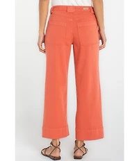 Liverpool Los Angeles Stride Stretch Denim Mid-Rise Wide Leg Crop Cargo Pants