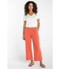 Liverpool Los Angeles Stride Stretch Denim Mid-Rise Wide Leg Crop Cargo Pants