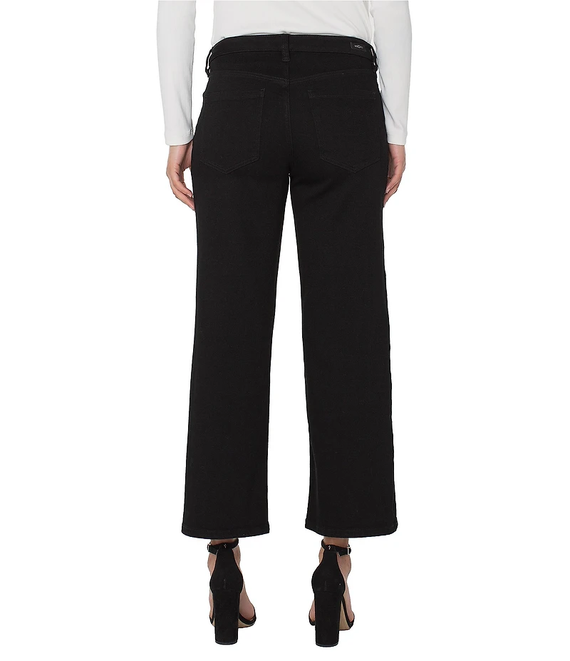 Liverpool Los Angeles Stride Stretch Denim Mid Rise Wide Leg Cropped Jeans