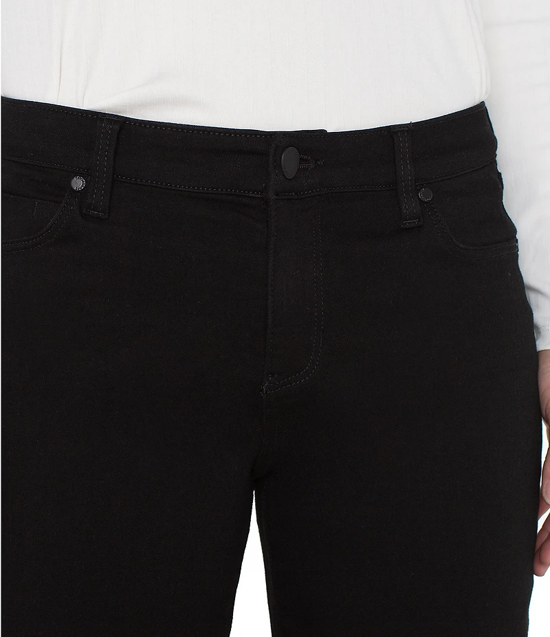 Liverpool Los Angeles Stride Stretch Denim Mid Rise Wide Leg Cropped Jeans