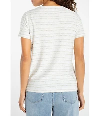 Liverpool Los Angeles Striped Knit Crew Neck Short Sleeve Tee