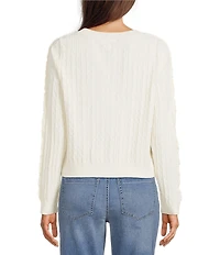 Liverpool Los Angeles Textured Pointelle Boat Neck Long Sleeve Cardigan