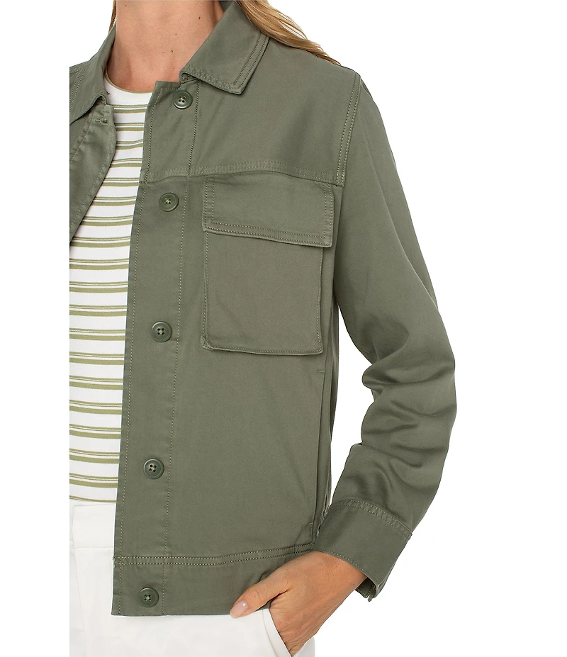 Liverpool Los Angeles Twill Point Collar Cargo Jacket