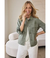 Liverpool Los Angeles Twill Point Collar Cargo Jacket