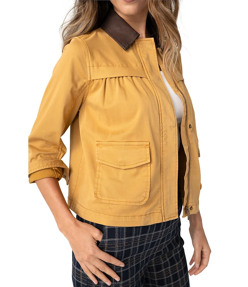 Liverpool Los Angeles Twill Point Collar Long Sleeve Swing Jacket