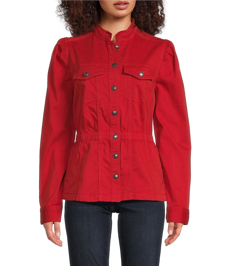 Liverpool Los Angeles Twill Round Collar Long Sleeve Trucker Jacket