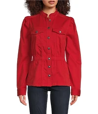 Liverpool Los Angeles Twill Round Collar Long Sleeve Trucker Jacket