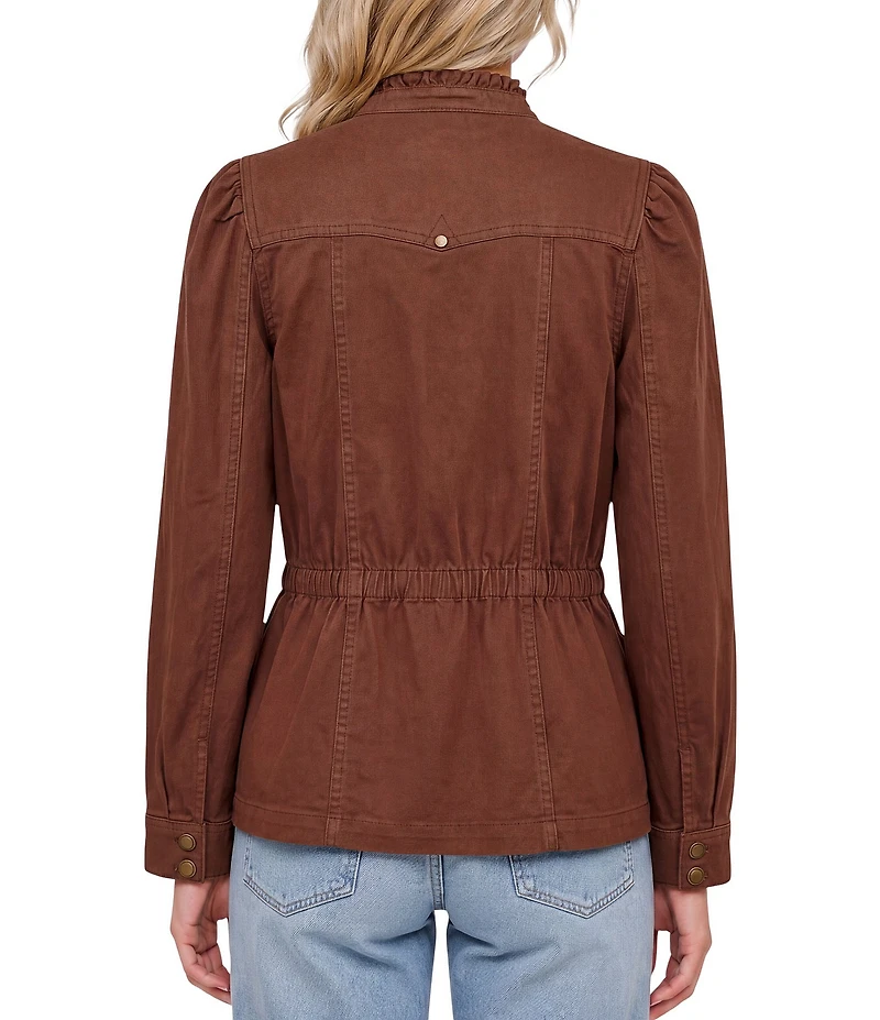 Liverpool Los Angeles Twill Round Collar Long Sleeve Trucker Jacket