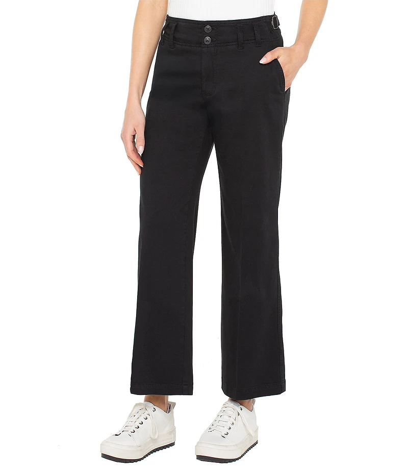 Liverpool Los Angeles Twill Stretch Hi-Rise Cinch Waist Wide Leg Pants