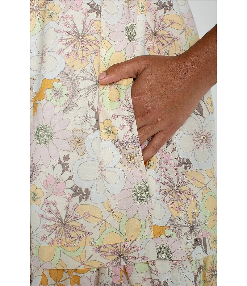 Liverpool Los Angeles Woven Lace Round Neck Sleeveless A-Line Dress