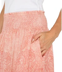 Liverpool Los Angeles Woven Paisley Print Tiered Maxi A-Line Skirt