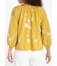 Liverpool Los Angeles Woven Scoop Neck 3/4 Sleeve Top