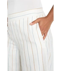 Liverpool Los Angeles Woven Stripe Mid Rise Wide Leg Full Length Pants