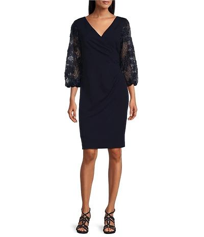 Livia Jolie by Le Bos 3/4 Sequin Lace Sleeve Sheath Dress