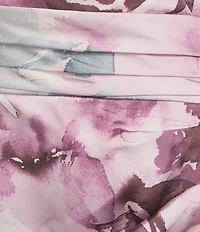 Livia Jolie By Le Bos Floral Print Mock Wrap Flutter Sleeve Midi Dress