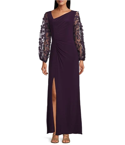Livia Jolie by Le Bos Long 3D Floral Sleeve Dress