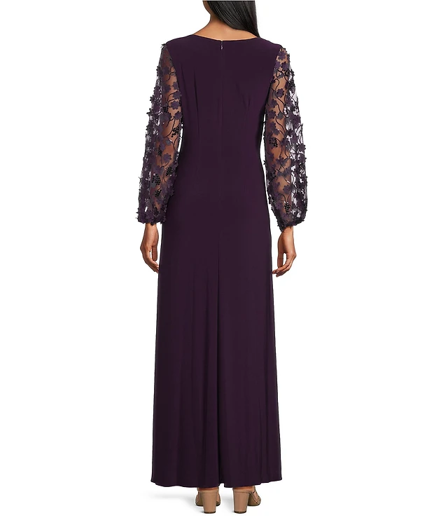 Le Bos Livia Jolie by Le Bos Long 3D Floral Sleeve Dress | Liberty Center