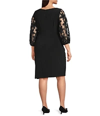 Livia Jolie by Le Bos Plus Size 3D Illusion Sleeve Sheath Dress