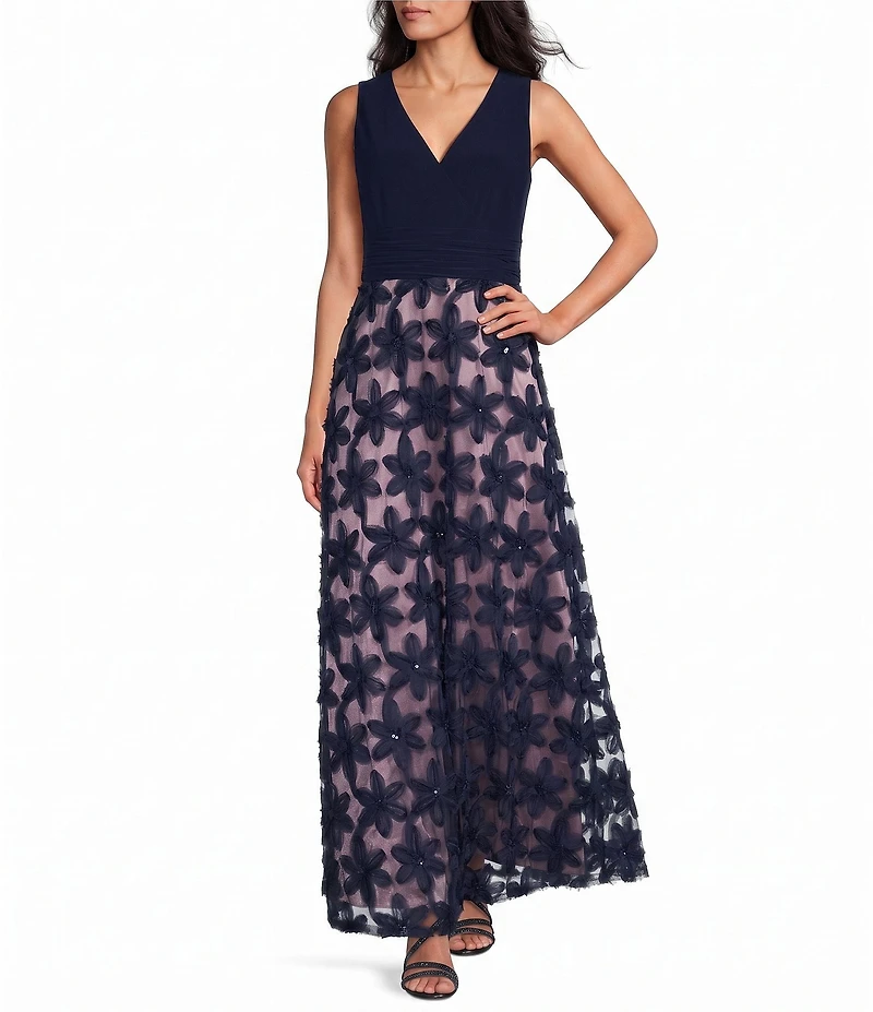 Livia Jolie by Le Bos V-Neck Sleeveless Long Ball Gown