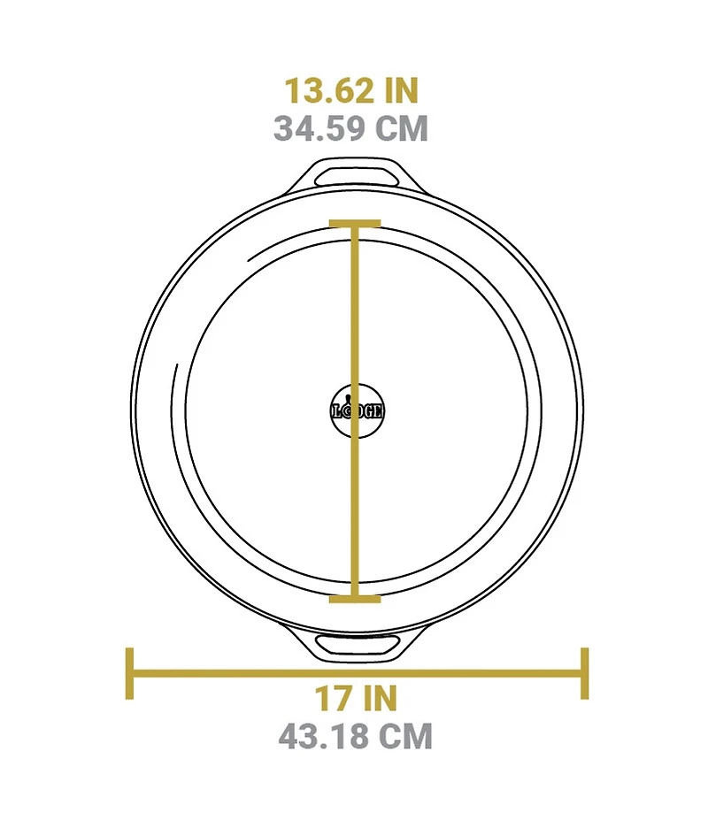Lodge Cast Iron 17 #double; Seasoned Cast Iron Dual Handle Pan