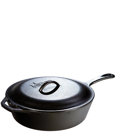 Lodge Cast Iron Covered Deep Skillet, 5 Qt.