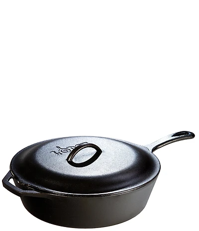 Lodge Cast Iron Covered Deep Skillet - 5-Qt.