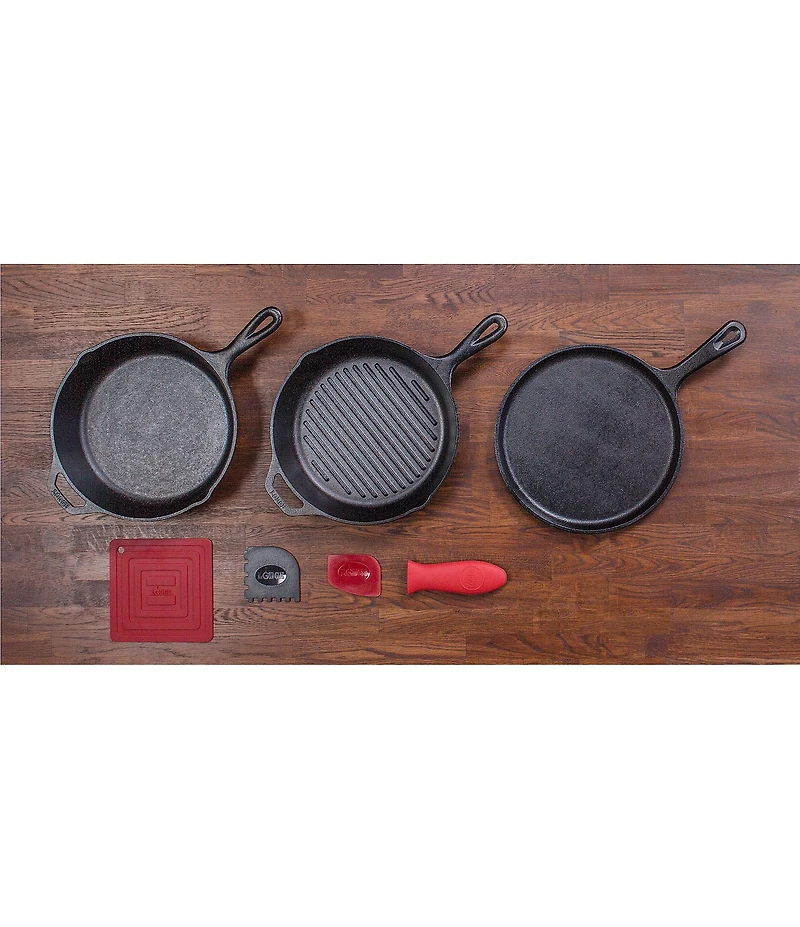 Lodge Essential Seasoned Cast Iron Pan Set