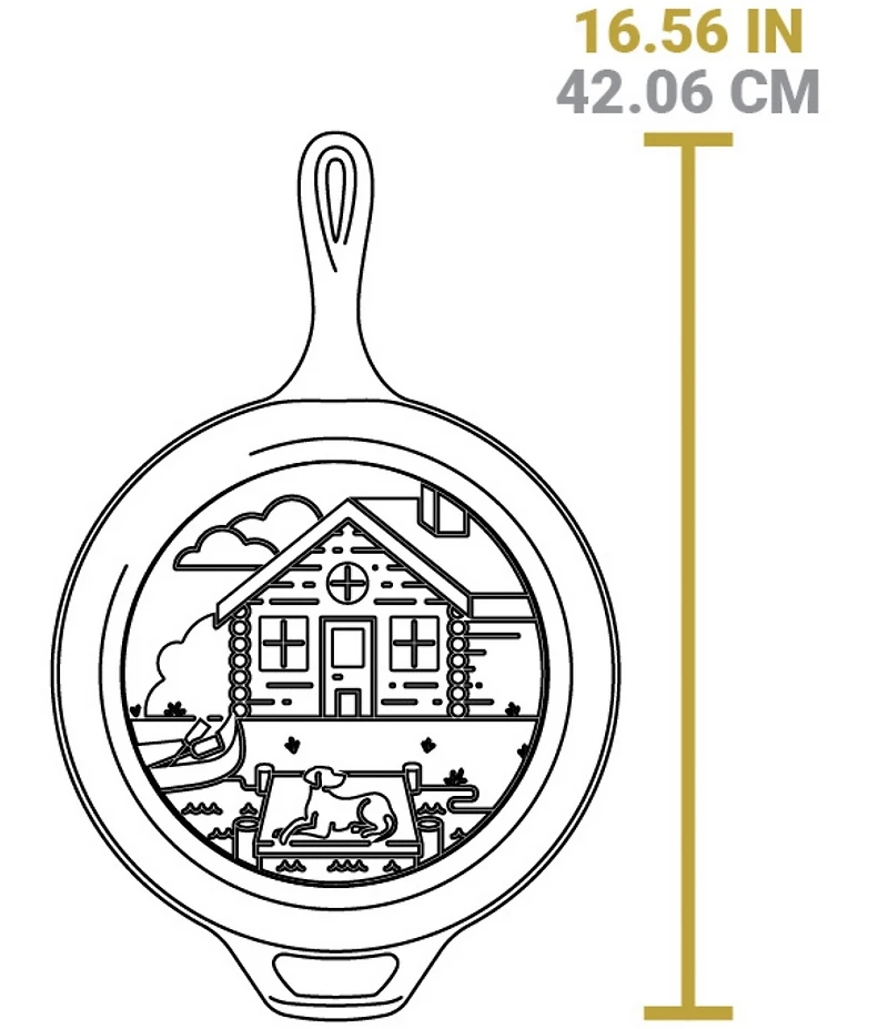 Lodge Wanderlust Cast Iron Cabin Combo Cooker, 3.2-Quart