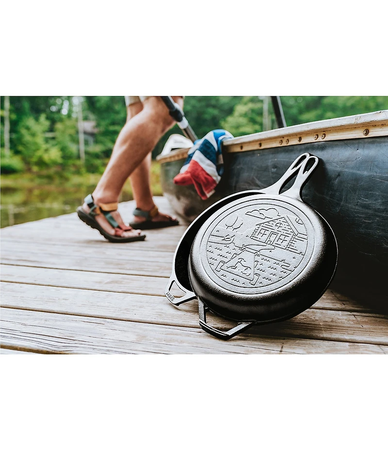 Lodge Wanderlust Cast Iron Cabin Combo Cooker, 3.2-Quart