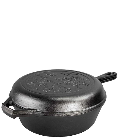 Lodge Wanderlust Cast Iron Cabin Combo Cooker, 3.2-Quart