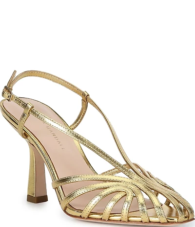 Loeffler Randall Alexandra Metallic Leather Slingback Dress Sandals
