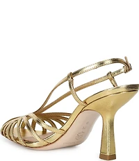 Loeffler Randall Alexandra Metallic Leather Slingback Dress Sandals