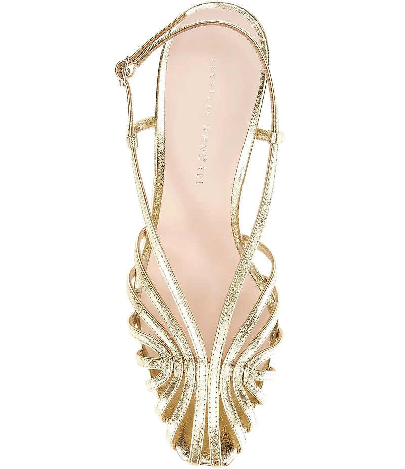 Loeffler Randall Alexandra Metallic Leather Slingback Dress Sandals