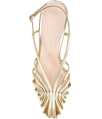 Loeffler Randall Alexandra Metallic Leather Slingback Dress Sandals