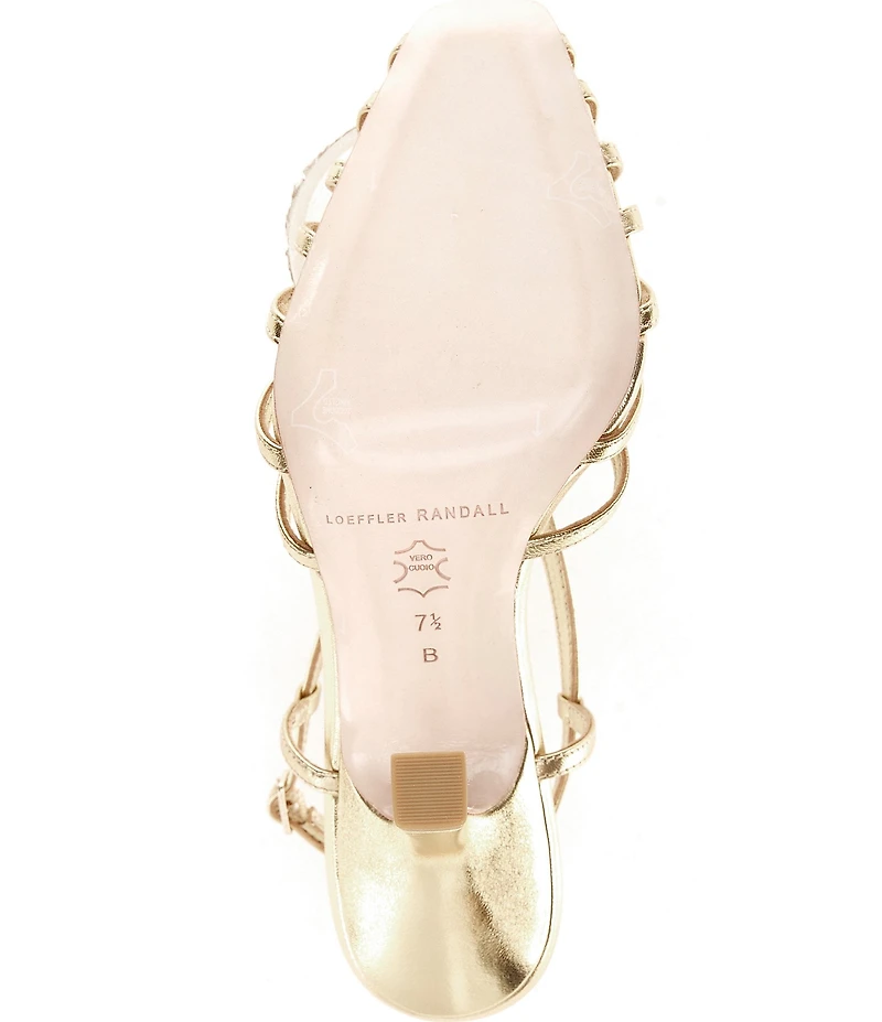 Loeffler Randall Alexandra Metallic Leather Slingback Dress Sandals