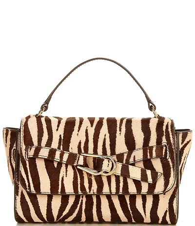 Loeffler Randall Alexei Zebra Haircalf Crossbody Top Handle Bag