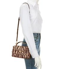 Loeffler Randall Alexei Zebra Haircalf Crossbody Top Handle Bag