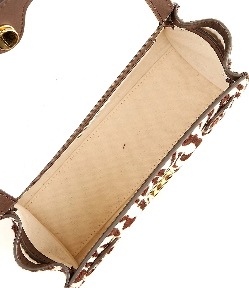 Loeffler Randall Alexei Zebra Haircalf Crossbody Top Handle Bag