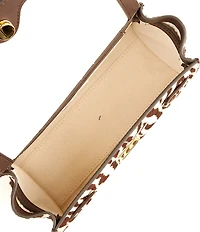 Loeffler Randall Alexei Zebra Haircalf Crossbody Top Handle Bag