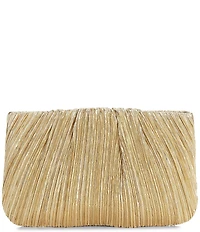 Loeffler Randall Brit Gold Lame Pleated Clutch Bag